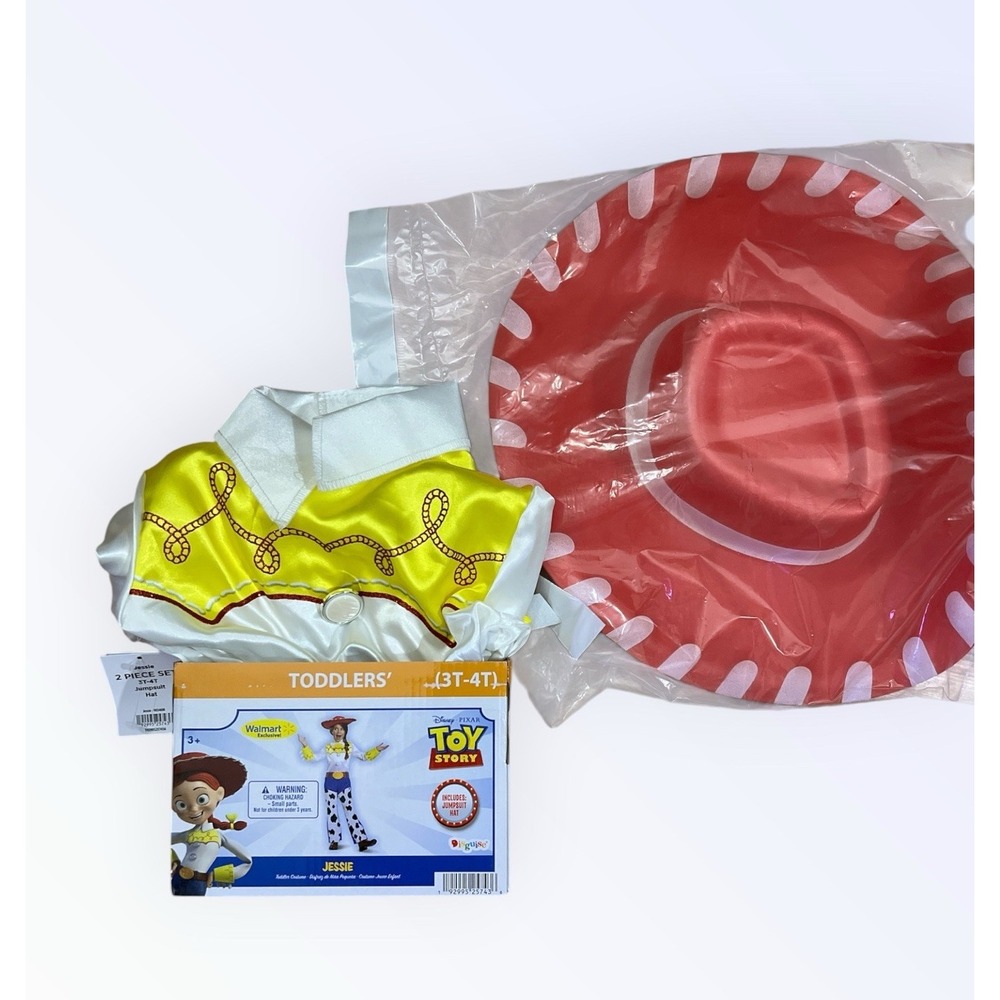 Disney Pixar Toy Story Jessie Toddler Costume 3T/4T Jumpsuit Hat Dress Up Party
